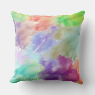 Moderne abstrakte Aquarellwolken in Pastellfarben  Kissen