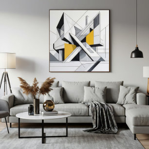 Moderne abstrakte architektonische gelbe Akzente Poster