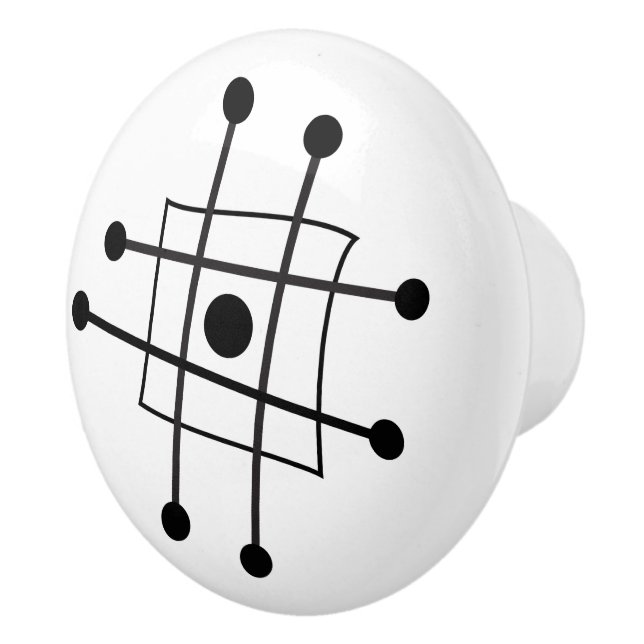 Moderne Abstrakte Atomkunst des Mitteljahrhunderts Keramikknauf (Rechts)