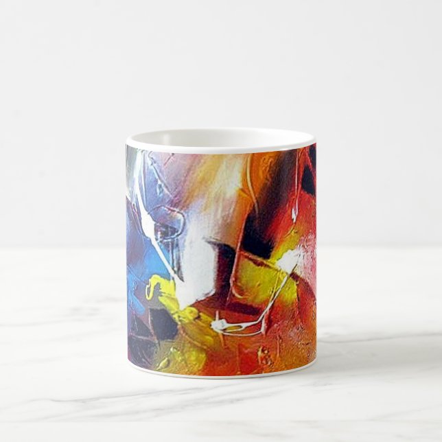 Moderne Abstrakte Ausdrucks-Malvorlage Kaffeetasse (Mittel)