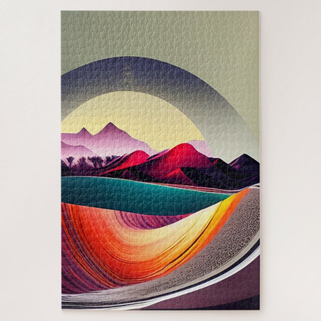 Moderne Abstrakte Bergwelt Minimalistisch (Vertikal)