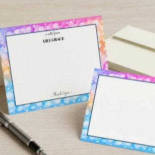Moderne abstrakte Blasen-Monogramm "Danke" Mitteilungskarte