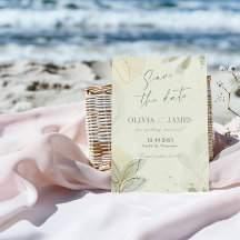 Moderne abstrakte Blätter Save-the-Date-Hochzeitsk