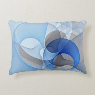 Moderne abstrakte blaue graue Fractal-Kunstgrafik Dekokissen