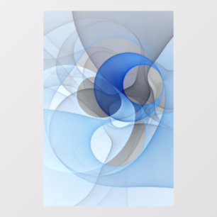 Moderne abstrakte blaue graue Fractal-Kunstgrafik Fensteraufkleber