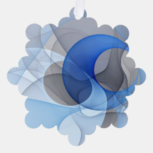 Moderne abstrakte blaue graue Fractal-Kunstgrafik Ornament Karte
