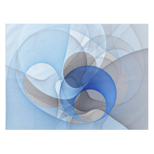 Moderne abstrakte blaue graue Fractal-Kunstgrafik Tischdecke