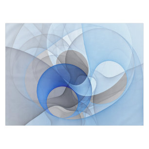 Moderne abstrakte blaue graue Fractal-Kunstgrafik Tischdecke