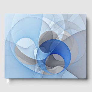 Moderne abstrakte blaue graue fraktale Kunstgrafik Gästebuch