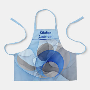 Moderne abstrakte blaue graue fraktale Kunstgrafik Schürze