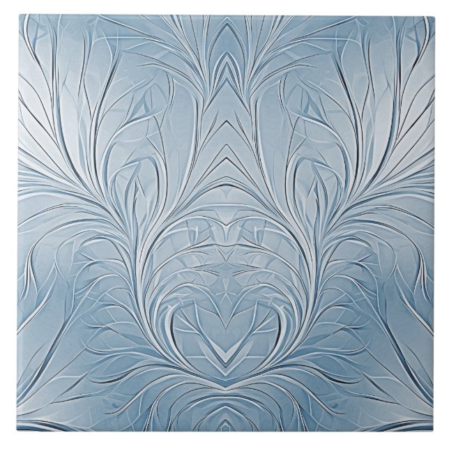 Moderne Abstrakte blaue Keramik Tile Fliese (Vorderseite)