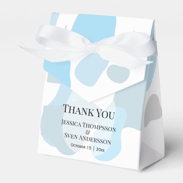 Moderne Abstrakte blaue Minimalistische Kunsthochz Geschenkschachtel (Vorderseite)