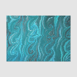 Moderne Abstrakte blaue Wirbel - Marmormuster Seidenpapier