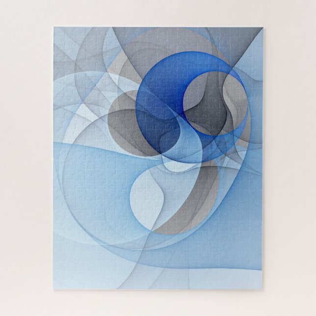 Moderne Abstrakte blaugraue Fraktal Grafik (Vertikal)
