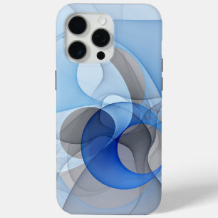 Moderne Abstrakte blaugraue Fraktal Grafik Case-Mate iPhone Hülle