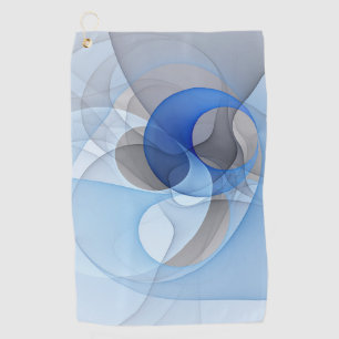 Moderne Abstrakte blaugraue Fraktal Grafik Golfhandtuch