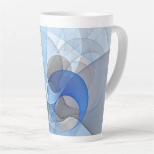 Moderne Abstrakte blaugraue Fraktal Grafik Milchtasse