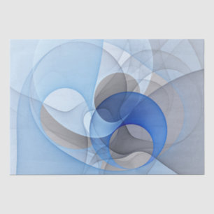 Moderne Abstrakte blaugraue Fraktal Grafik Seidenpapier