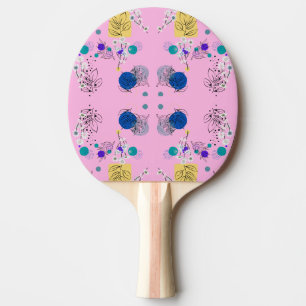 Moderne abstrakte Blume in Rosa Tischtennis Schläger