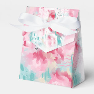 Moderne Abstrakte Blume und Vogel Rosa und Minze Geschenkschachtel