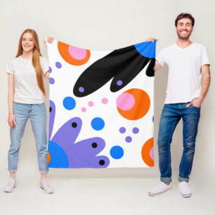 Moderne Abstrakte Blumen Fleecedecke