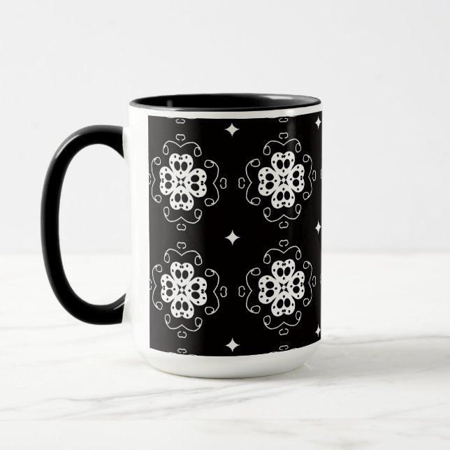 moderne abstrakte Blumen Kaffeetasse (Links)