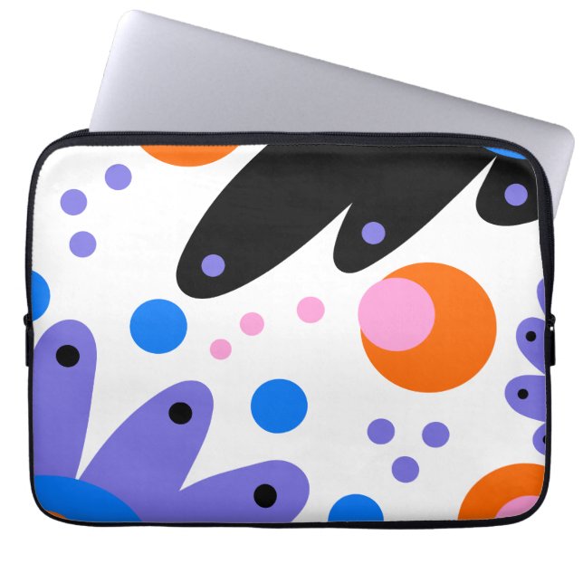 Moderne Abstrakte Blumen Laptopschutzhülle (Vorderseite)
