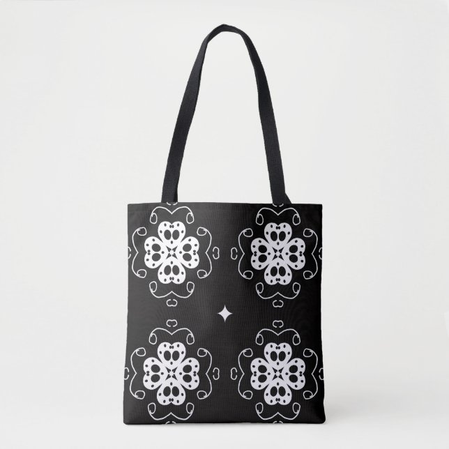 moderne abstrakte Blumen-Tragetasche Tasche (Vorderseite)