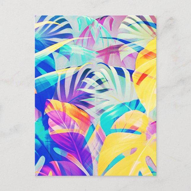 Moderne Abstrakte Blumenfarbe Postkarte (Vorderseite)