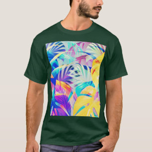 Moderne Abstrakte Blumenfarbe T-Shirt