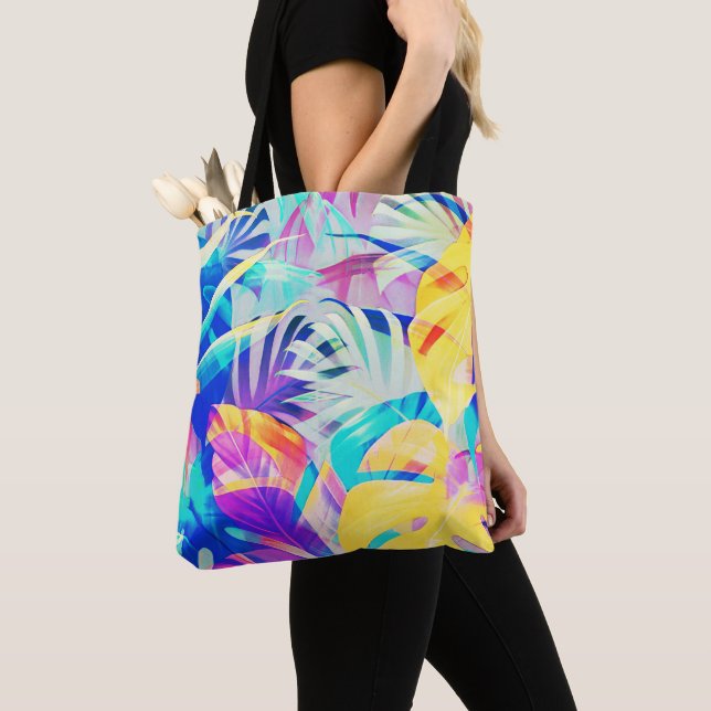 Moderne Abstrakte Blumenfarbe Tasche (Von Nahem)