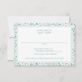Moderne Abstrakte Blumenhochzeit am Meer RSVP Karte
