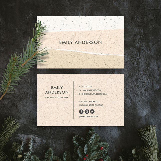 MODERNE ABSTRAKTE BLUSH PINK KERAMIK TEXTURE WAVES VISITENKARTE (Von Creator hochgeladen)