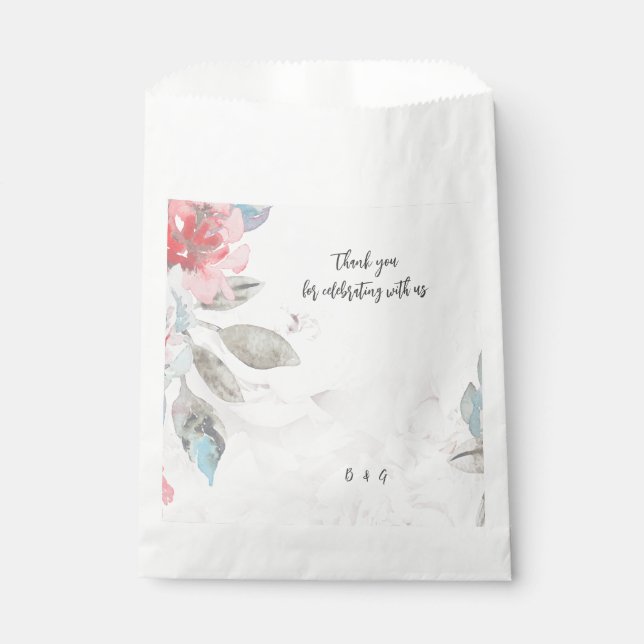 Moderne Abstrakte Blush Rose & Wildblume Hochzeit Geschenktütchen (Vorderseite)