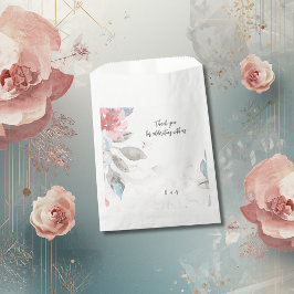 Moderne Abstrakte Blush Rose & Wildblume Hochzeit Geschenktütchen