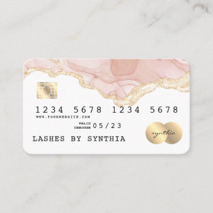 Moderne Abstrakte Blush Watercolor Kreditkarte Visitenkarte