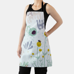 Moderne abstrakte botanische gelbe Billy-Button-Ap Schürze
