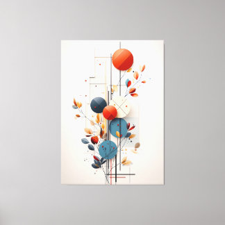Moderne Abstrakte Botanische Geometrie Leinwanddruck