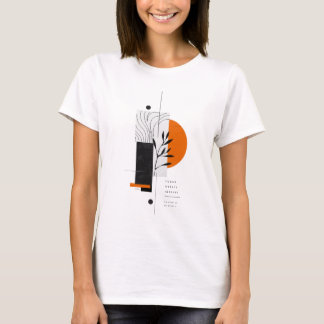 Moderne abstrakte botanische geometrische Wandkuns T-Shirt