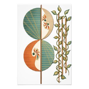 Moderne abstrakte botanische Kunst, Minimalist Ci Fotodruck