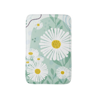 Moderne abstrakte botanische Strandmargerite Badematte