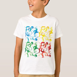 Moderne abstrakte bunte Blasen geometrisches Muste T-Shirt