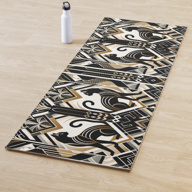 Moderne Abstrakte Cat Yoga Mat Yogamatte (Beispiel)