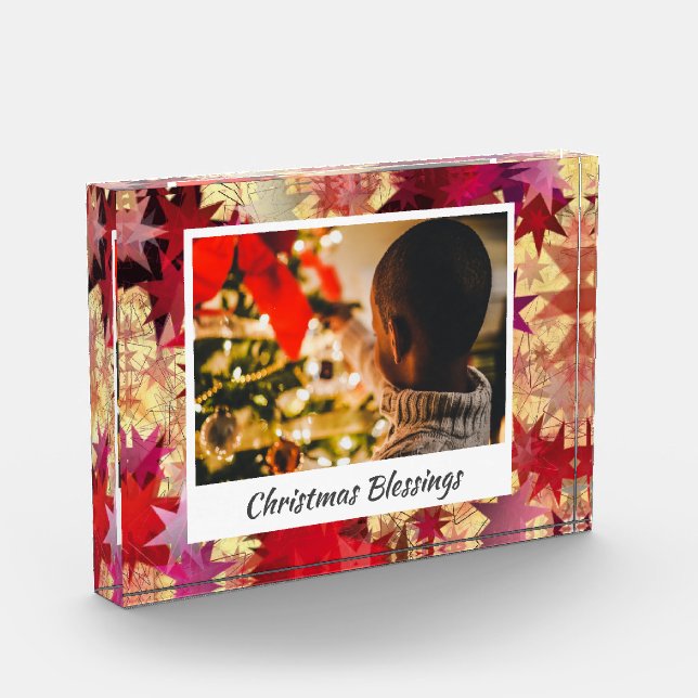 Moderne Abstrakte CHRISTMAS STARS Fotoblock (Links)