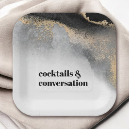 Moderne Abstrakte Cocktails und Party für Konversa Pappteller