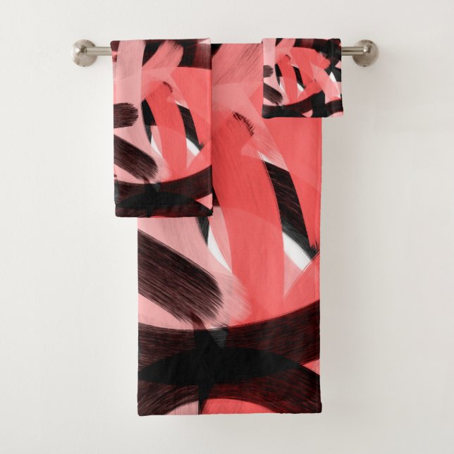 Moderne Abstrakte Cornflakes Badhandtuch Set (Insitu)