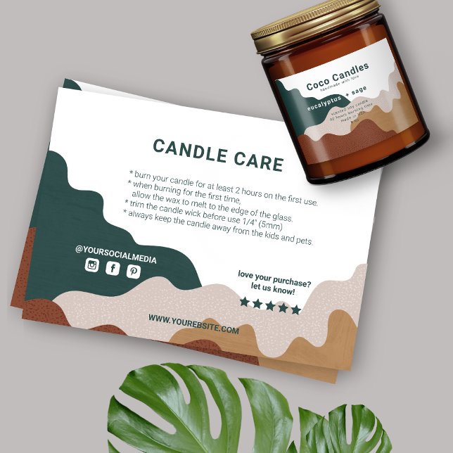 Moderne Abstrakte Dankeschön Candle Care Card Dankeskarte (Von Creator hochgeladen)