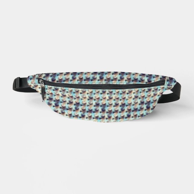 Moderne abstrakte digitale Musterdesign 1242 Bauchtasche (Vorderseite)