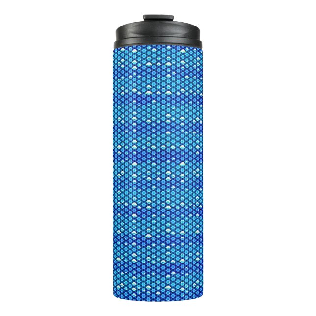Moderne abstrakte digitale Musterdesign 1244 Thermosbecher (Vorderseite)