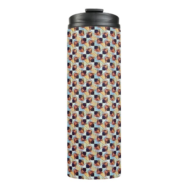Moderne abstrakte digitale Musterdesign 1245 Thermosbecher (Vorderseite)